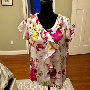 Floral button up tee